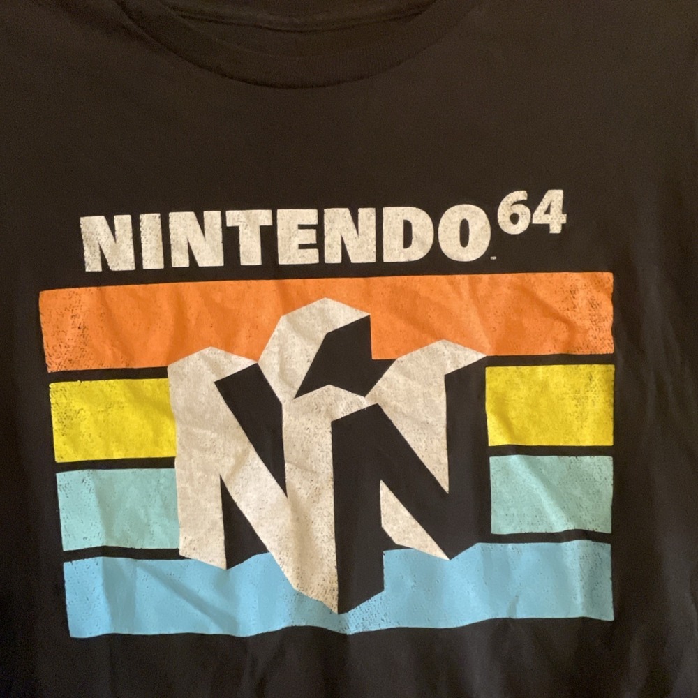 Nintendo 64 Mens Size Large Black T-shirt Short‎ Sleeves Logo - Picture 2 of 4